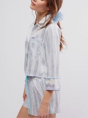 Free People Pillow Talk Dainty Floral Lightweight  2 Piece Pajama Set Size XL